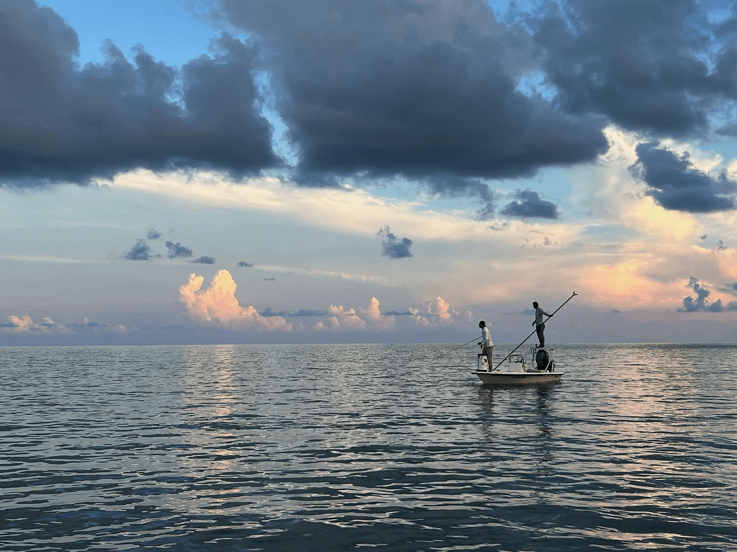 Fishing boat at sunset